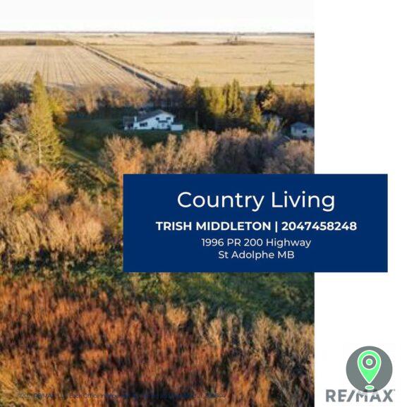 Country living at its best. This 3.2-acre property is located just south of St Adolphe, with a short commute to Winnipeg